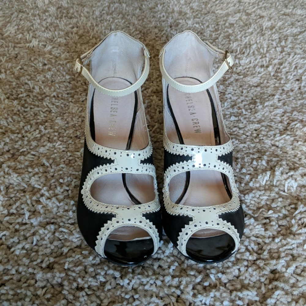 Chelsea Crew peep toe pumps